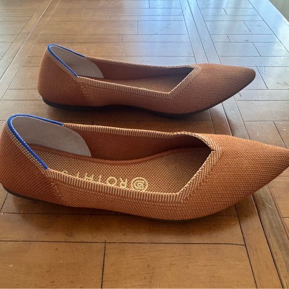 Rothy's Pointed Toe Tan Flats - Picture 2 of 4
